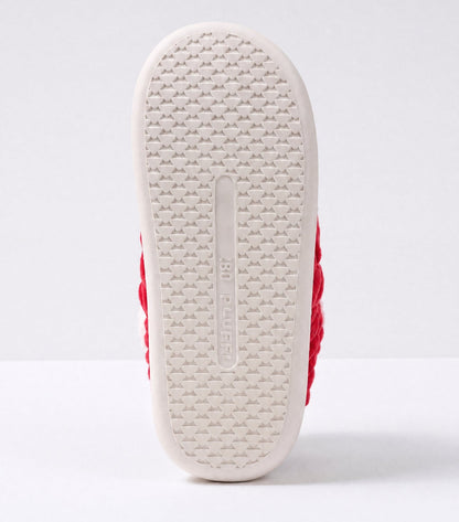 Chaussons moelleux Corella rouge, semelle antidérapante