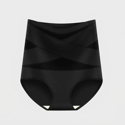 Culotte sculptante taille haute Corella en noir, vue de face