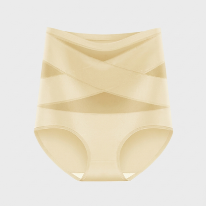 Culotte sculptante taille haute Corella en beige, vue de face