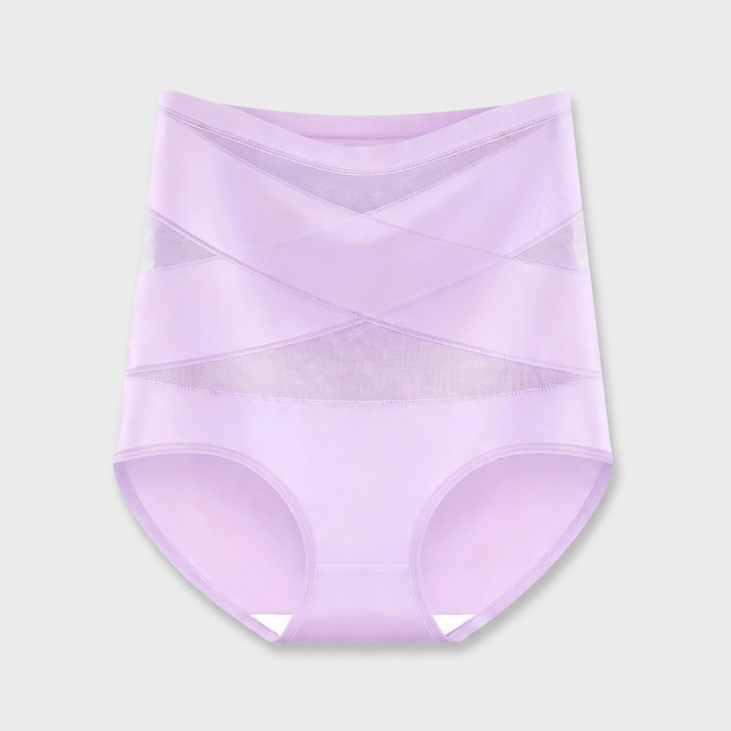 Culotte sculptante taille haute Corella en lilas, vue de face