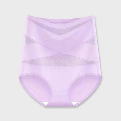 Culotte sculptante taille haute Corella en lilas, vue de face