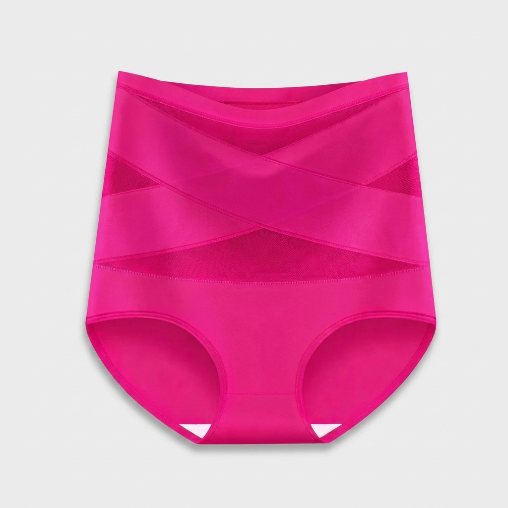 Culotte sculptante taille haute Corella en rose fuchsia, vue de face