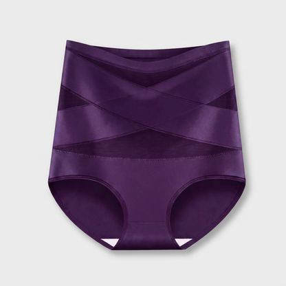 Culotte sculptante taille haute Corella en violet, vue de face